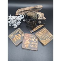 Whisky Glasuntersetzer Unikate Holz Männergeschenk Weihnachten Handarbeit Untersetzer Coaster Geschenk Party Bar Hausbar Bartender von Werkstattheldin