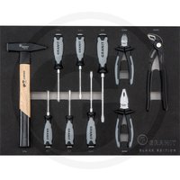 GRANIT BLACK EDITION Einlagen-Set Schraubendreher, Hammer und Zangen, 10-tlg. von HAZET®