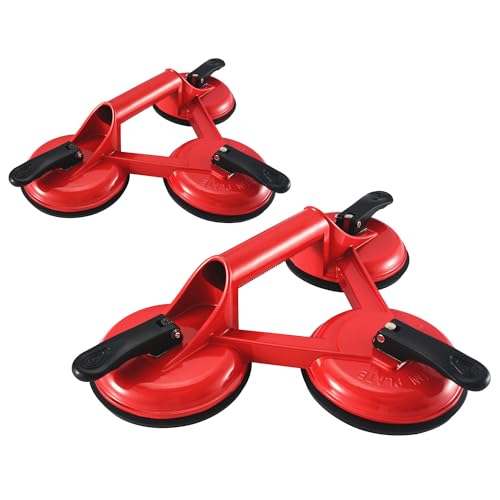 Werkzeugkönig Glassauger - 3 fach Vakuum Saugheber 170 kg Aluminium pulverbeschichtet - 2er Set von Werkzeugkönig