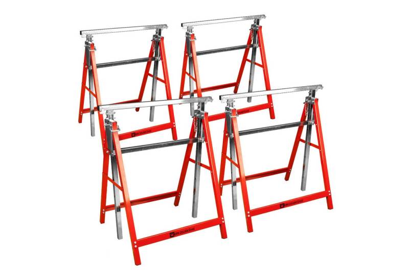 Werkzeugkönig Klappbock Arbeitsbock höhenverstellbar 200 kg, 200 kg max. Belastbarkeit, (4-St), Arbeitshöhe von 80 bis 130cm - bis 200 kg belastbar von Werkzeugkönig