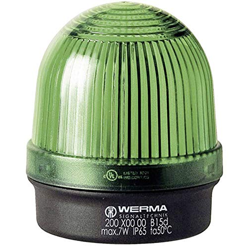Werma Signaltechnik Signalleuchte 200.200.00 200.200.00 Gruen Dauerlicht 12 V/AC, 12 V/DC, 24 V/AC, (Ø x H) 57 mm x 66 mm, Grün von WERMA