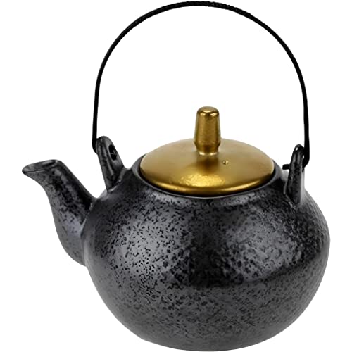 Teekanne Ceylon 750ml Schwarz Gold Porzellan Teekanne Tasse Teetasse Home Geschenk Küche Weihnachten Weihnachtsdeko Landhaus von Werner Voss GmbH