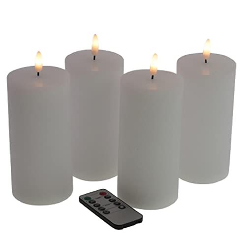 Werner Voss GmbH LED 4 x Kerze weiß Wachs 15 x 7,5 cm 3D Timer + Fernbedienung Stumpenkerze Werner Voss GmbH LED 4 x Kerze weiß Wachs 15 x 7,5 cm 3D Timer + Fernbedienung Stumpenkerze von Werner Voss GmbH