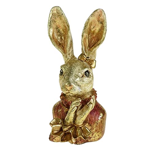 Werner Voß Hasen Büste Kopf Oster Hasen Creme rot 23cm Deko Skulptur Figur Vintage Holly von Werner Voss GmbH