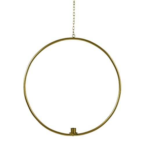 Werner Voss Metallring z. Hängen mit Stabkerzenhalter Gold D36cm Deko Ring von Werner Voss GmbH