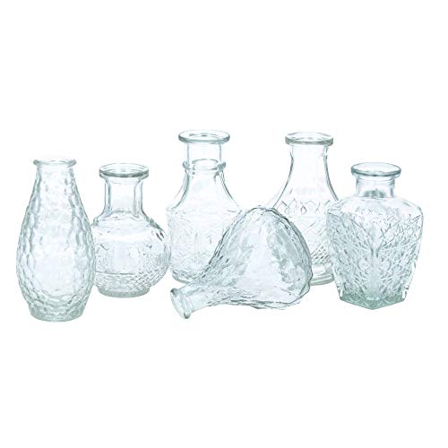 Werner Voß Vase Blumenvase Dekoflasche 6er Set ca 12-14 cm Glas klar von Werner Voss GmbH