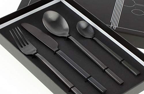 schwarzes Besteck Set in tollem matten Design von Werner Voß