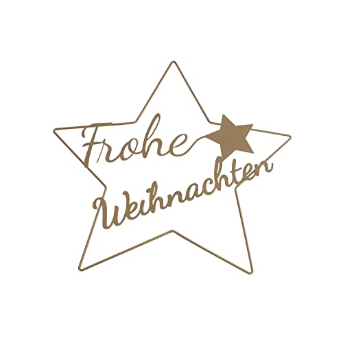 Deko-Stern Frohe Weihnachten - Gold - Metall - 38x35-5 cm Deko-Stern Frohe Weihnachten - Gold - Metall - 38x35-5 cm von Werner Voss GmbH