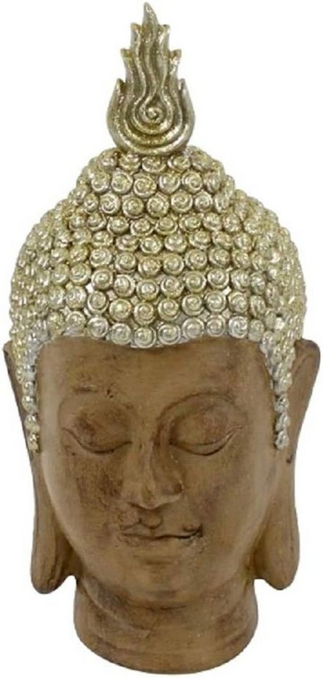 Werner Voß Buddhafigur Buddha Kopf braun gold mit Glitter, Feng shui von Werner Voß