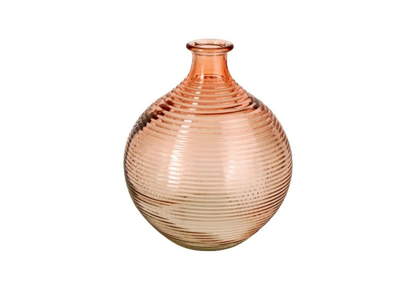 Werner Voß Dekovase Vase - gerillt - rosa - eingefärbtes Glas - 16,5x20 cm von Werner Voß