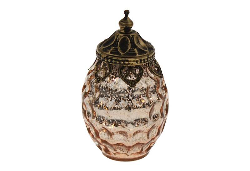 Werner Voß Kerzenhalter Windlicht Glas Roségold antik Messing Farbe Metallornamenten 8x15cm Werner Voß Kerzenhalter Windlicht Glas Roségold antik Messing Farbe Metallornamenten 8x15cm von Werner Voß