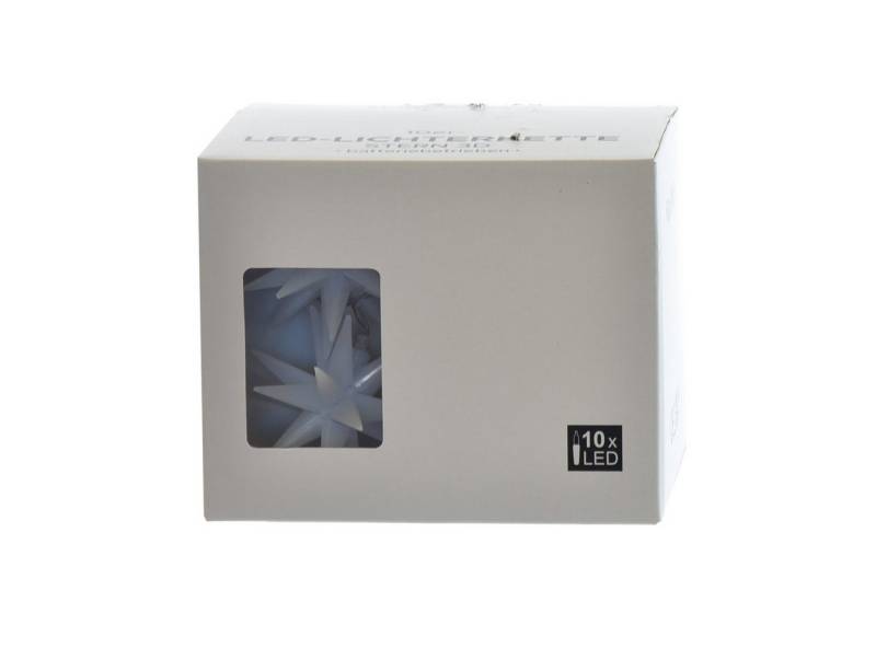 Werner Voß LED-Lichterkette 10er LED 3D Sternen Lichterkette weiß Kunststoff für Innen & Außen von Werner Voß