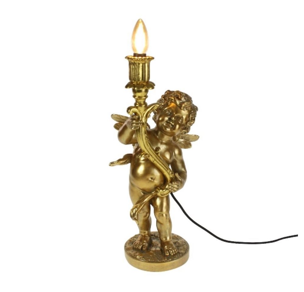 Werner Voß Tischleuchte Lampe Leuchter Engel Putte gold barock Deko, ohne Leuchtmittel von Werner Voß