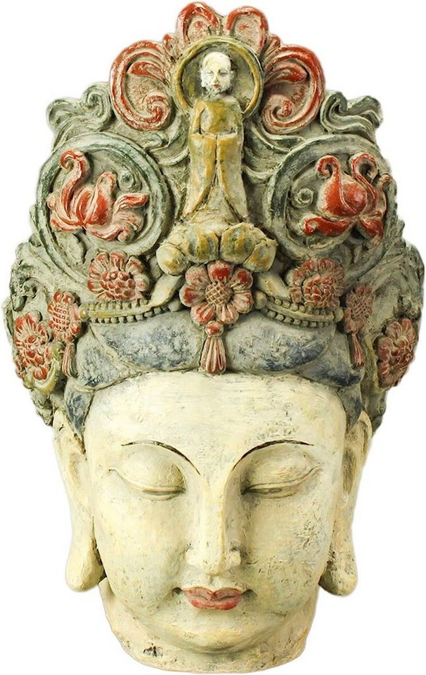 Werner Voß Buddhafigur Skulptur Frauenkopf Blumengöttin Deko asia Buddha feng shui 44 cm, feng shui Dekofigur von Werner Voß