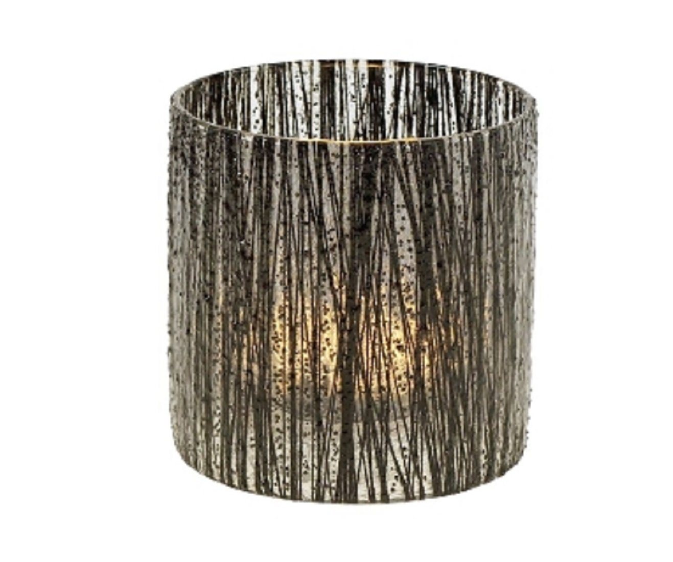 Werner Voß Teelichthalter Windlicht Teelicht Halter Glas H=10cm klar schwarz gold Kerze Deko (1 x Windlicht) von Werner Voß