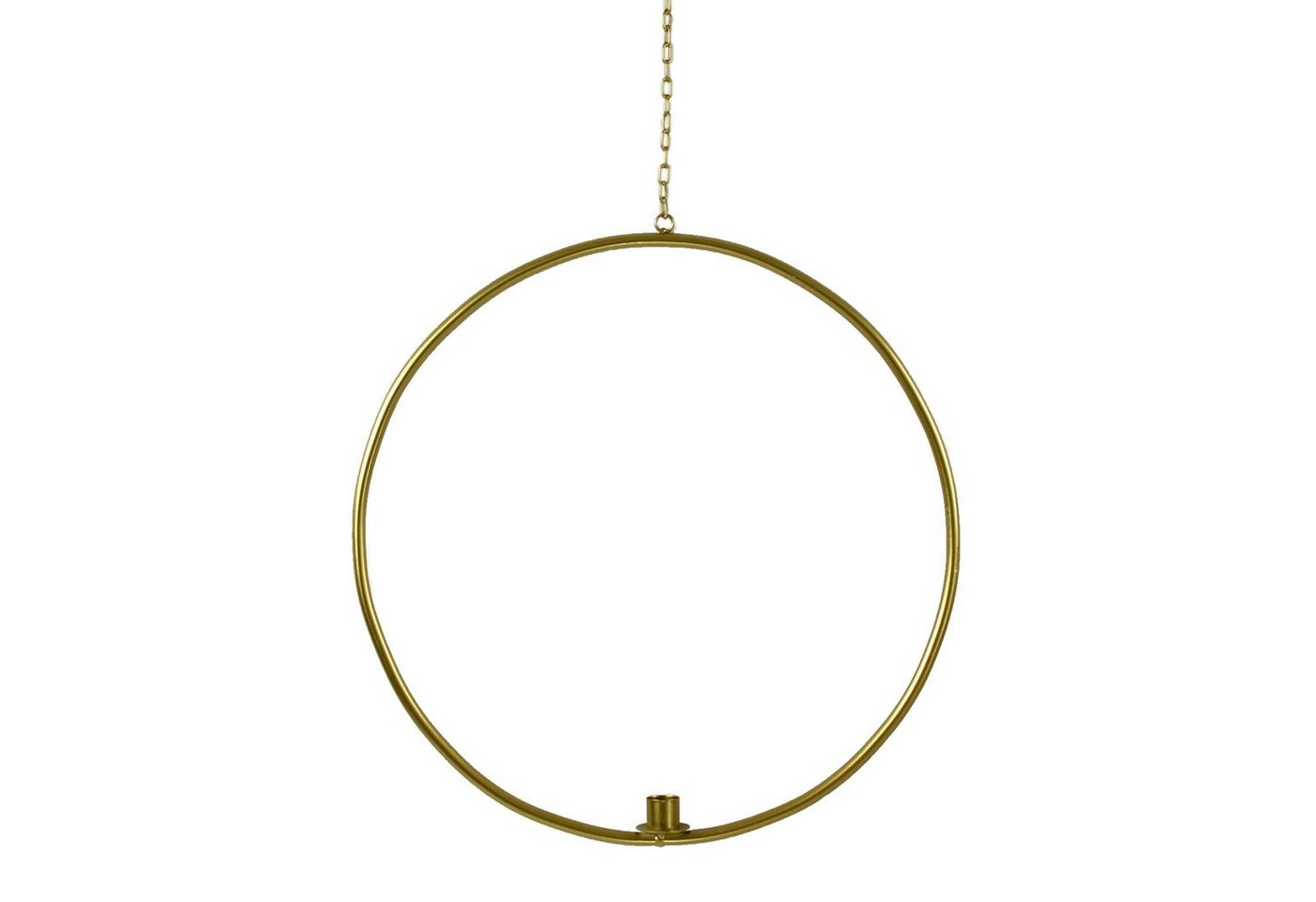 Werner Voß Wanddekoobjekt Metallring Hoop z. Hängen m. Stabkerzentülle, gold, D.43 cm von Werner Voß