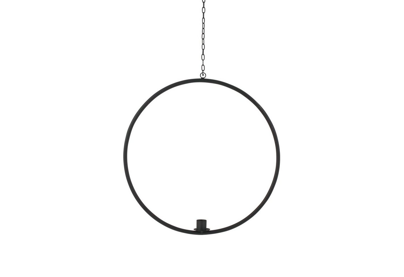 Werner Voß Wanddekoobjekt Metallring Hoop z. Hängen m. Stabkerzentülle, schwarz, D.36 cm von Werner Voß