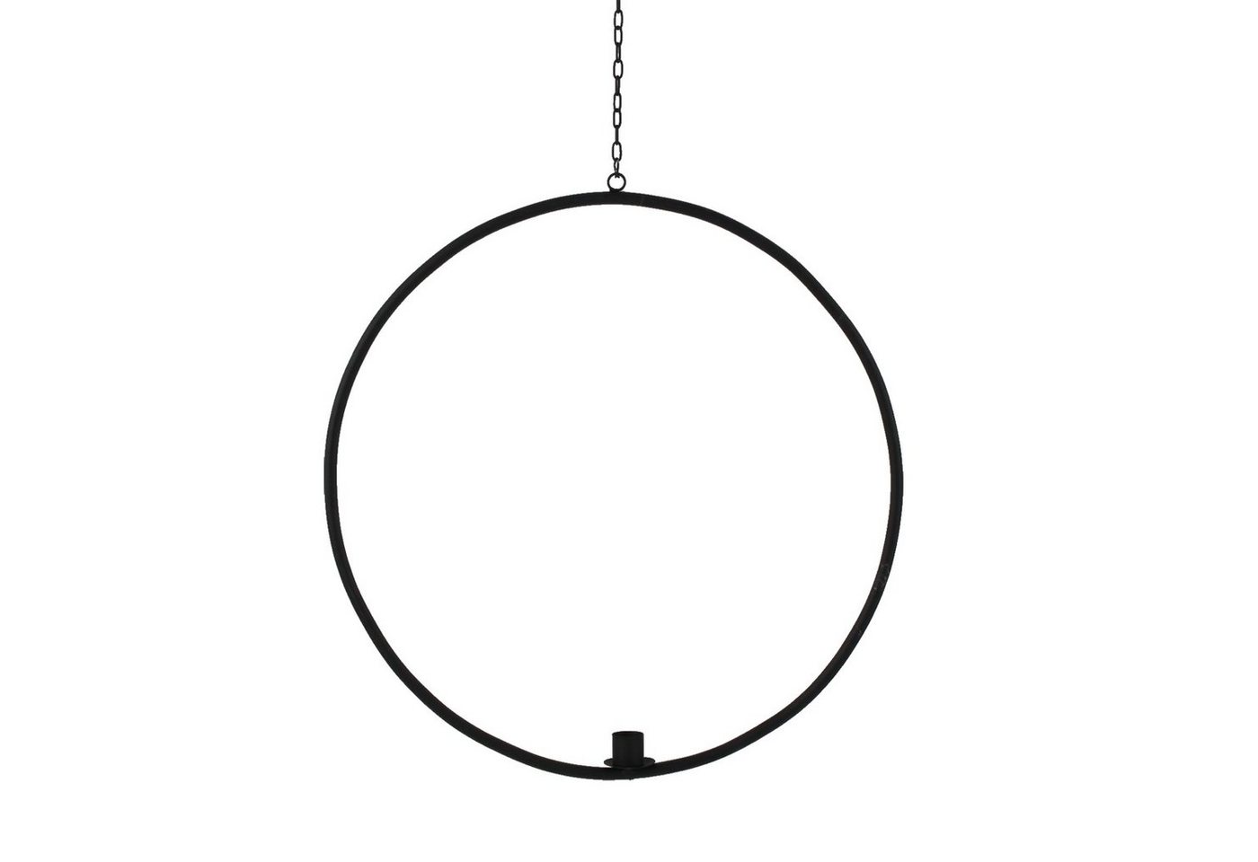 Werner Voß Wanddekoobjekt Metallring Hoop z. Hängen m. Stabkerzentülle, schwarz, D.43 cm von Werner Voß