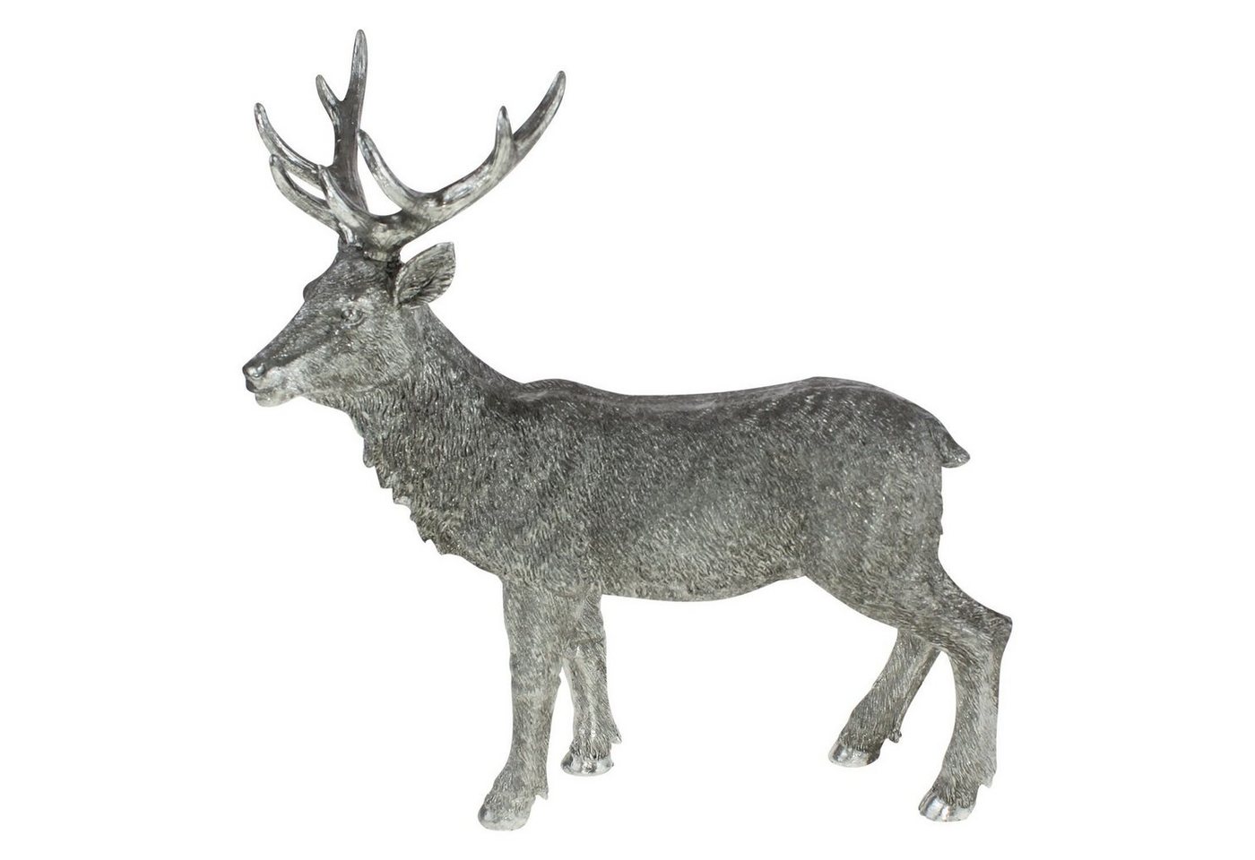 Werner Voß Weihnachtsfigur Hirsch - stehend - silber - Polyresin - 36x15x40 cm von Werner Voß