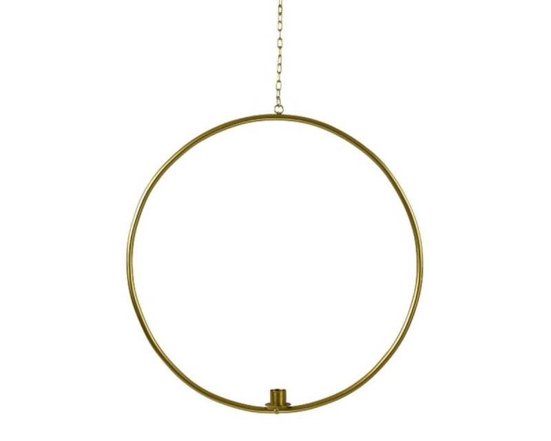 Werner Voß Windlicht Eleganter, goldener Metallring zum hängen m. integriertem Kerzenhalter (1 x Kerzenhalter goldfarben) von Werner Voß