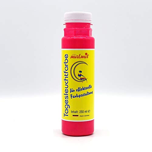 1 x 250ml Tagesleuchtfarbe NEON Schwarzlichtfarbe UV Farbe Neonfarbe Leuchtfarbe (Weinrot) von Werner