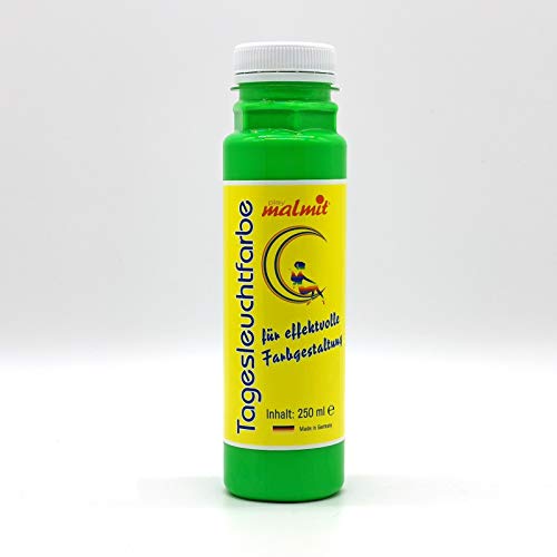 Werner 1 x 250ml Tagesleuchtfarbe NEON Schwarzlichtfarbe UV Farbe Neonfarbe Leuchtfarbe (Grün) von Werner