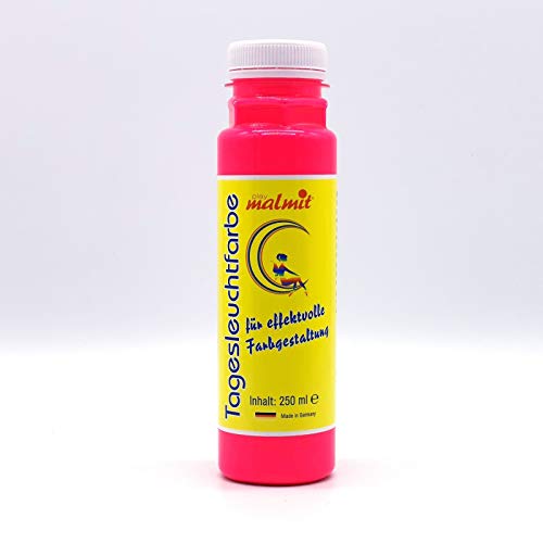 Werner 1 x 250ml Tagesleuchtfarbe NEON Schwarzlichtfarbe UV Farbe Neonfarbe Leuchtfarbe (Pink) von Werner