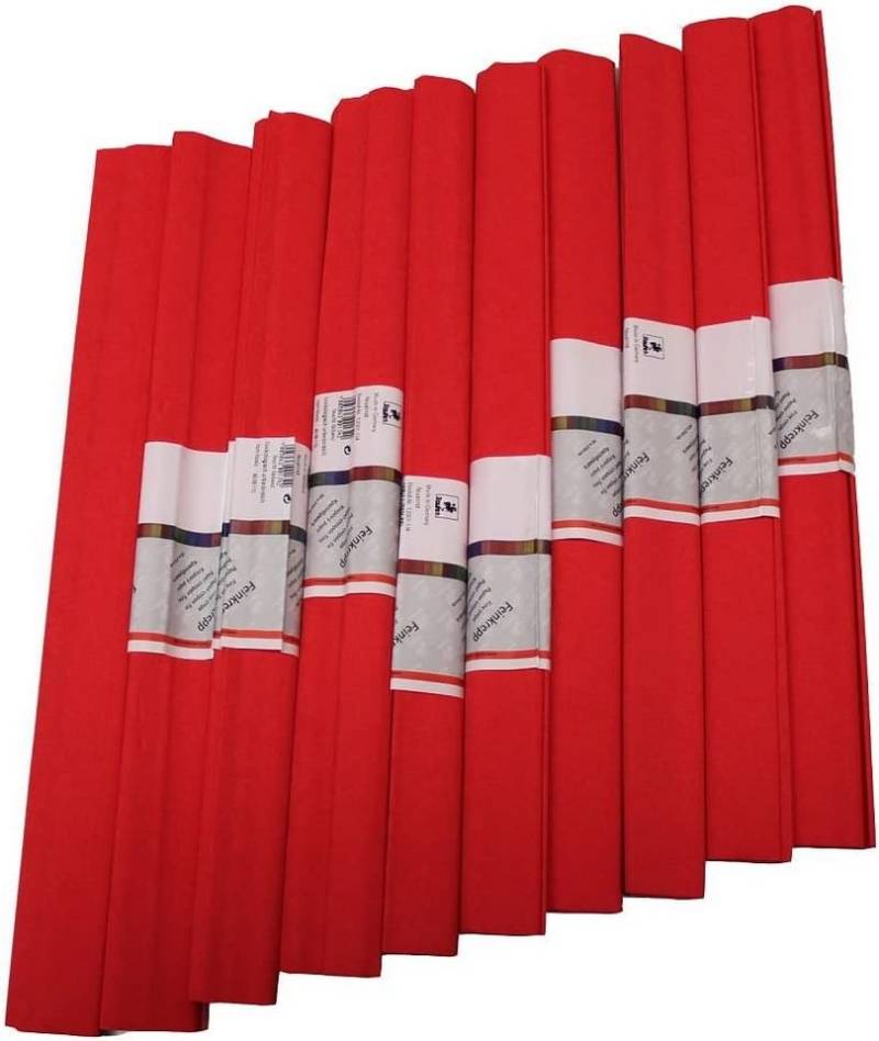 Werola Transparentpapier WEROLA Feinkrepp FEUERROT 10 Rollen 50x250cm Rolle von Werola