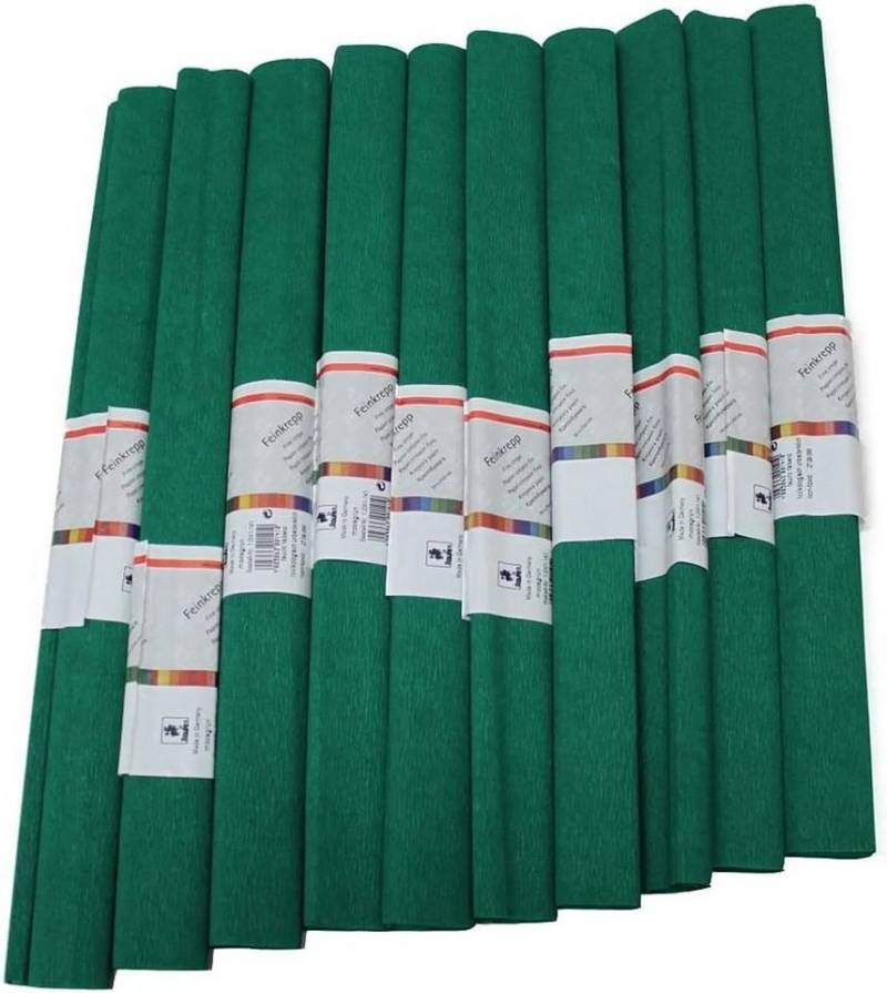 Werola Transparentpapier WEROLA Feinkrepp MOOSGRÜN 10 Rollen 50x250cm Rolle von Werola