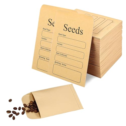 100 Stück Saatgutumschläge 8x12cm Wiederverschließbare Samenpakete Aus Kraftpapier Papiertüten Zur Aufbewahrung Und Sammlung Geeignet Zur Aufbewahrung Von Samen Briefmarken Andere Kleinteile von Werownsgso