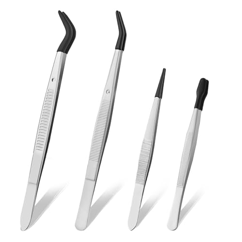 4 Stück Pinzetten Mit Gummispitze Pinzetten Mit Gummispitzen Mit Edelstahlbeschichtung Antistatisch Geeignet Für Die Schmuckherstellung Wimpernwerkzeug Applikator Industrieaufkleber von Werownsgso