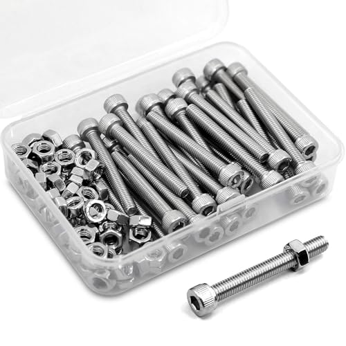 M5 x 60mm 25 Stück 304 Edelstahl Sechskantschrauben und Mutternsatz M5 x 60mm 25 Stück 304 Edelstahl Sechskantschrauben und Mutternsatz von Werownsgso