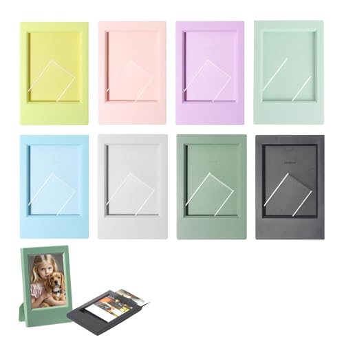 Werownsgso 8 Stück Mini-Fotorahmen 9,2 * 6,1 CM Kleiner Fotorahmen 3 Zoll 8-Farbiger Rechteckiger Mini-Fotorahmenständer Für Instax Mini-Fotorahmen Kreative Und Einfache Oberflächendekoration von Werownsgso