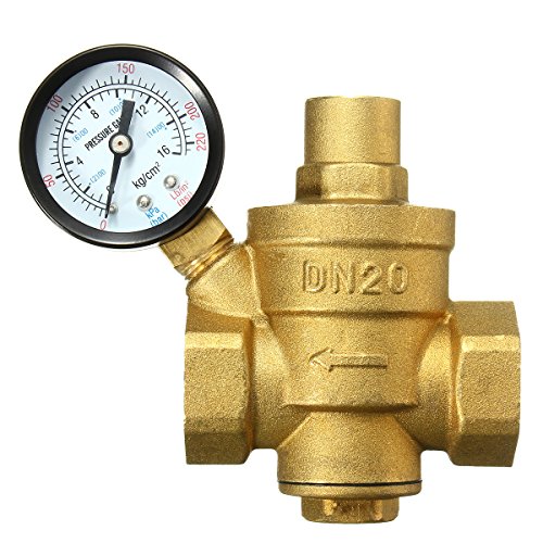 Werse Dn20 3/4 Zoll Bspp Messing Wasserdruckminderer Mit Manometer Flow Einstellbar von Werse