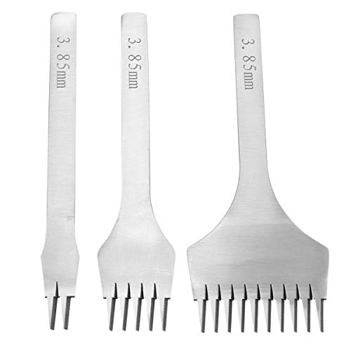 Werse Lederhandwerk Werkzeuge Loch Meißel Graving Stitching Punch Tool Set 2 + 5 + 10 Prong - 3,85 MM Werse Lederhandwerk Werkzeuge Loch Meißel Graving Stitching Punch Tool Set 2 + 5 + 10 Prong - 3,85 MM von Werse