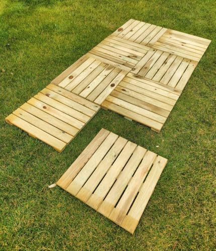 Werth-Holz 8X Holzfliesen Bodenfliesen Holzpodest Gehwegplatte Holz Garten 45x45 von Werth-Holz
