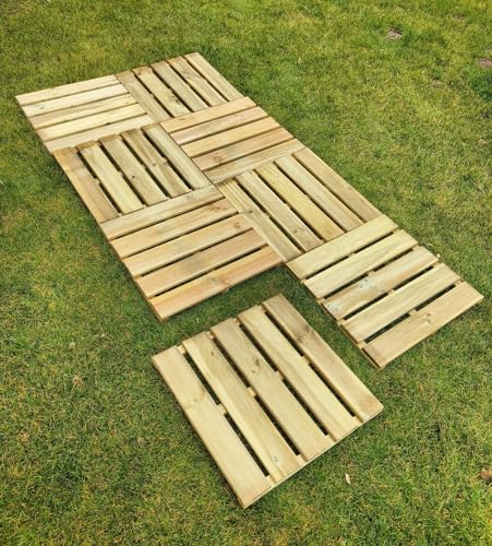 Werth-Holz 8X Holzfliesen Bodenfliesen Holzpodest Gehwegplatte Holz Garten 50x50 von Werth-Holz