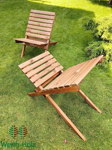 Werth-Holz Valencia 2er-Set Gartenstühle Balkonstühle Garten Holz 2 Stück Erle von Werth-Holz