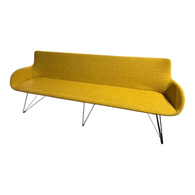 Bank Jona 240 Stoff Brera U 3280 Gelb Drahtuntergestell Schwarz von Werther