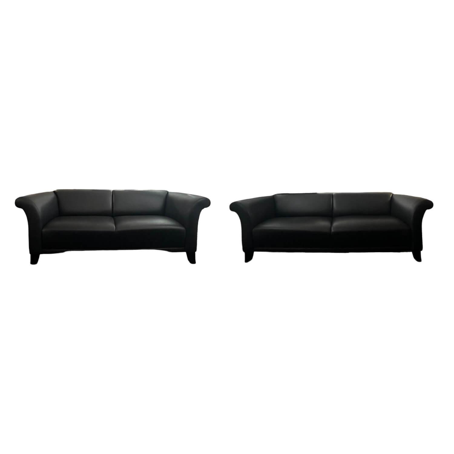 Polstergruppe Sofa Prestige Bezug Leder L9999C Grain Schwarz Fuß Holz Schwarz Polstergruppe Sofa Prestige Bezug Leder L9999C Grain Schwarz Fuß Holz Schwarz von Werther