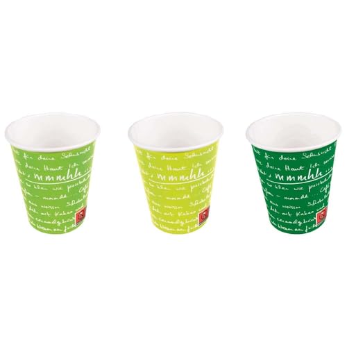 Coffee To Go Becher, Kaffeebecher, 3 verschiedene Grüntöne, 200 ml, Hartpapier, 50 Stück von Wertpack
