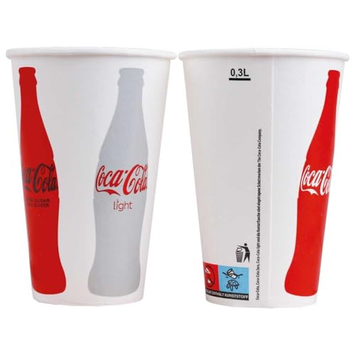 Kaltgetränkebecher "Coca Cola", beschichtetes Hartpapier, 300 ml, 100 Stück von Wertpack