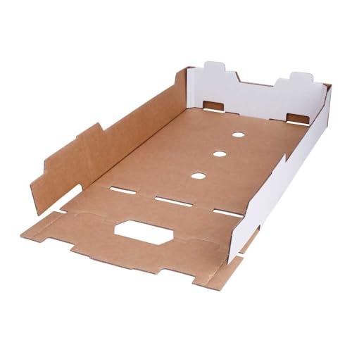 Obstflachsteigen 3 kg weiß, 40 x 30 x 9 cm, 10 Stück von Wertpack