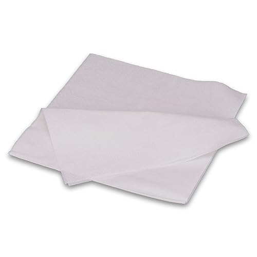 Servietten, Papier, Weiß, 1-lagig, 1/4-Falz, 33 x 33 cm, 500 Stück von Wertpack