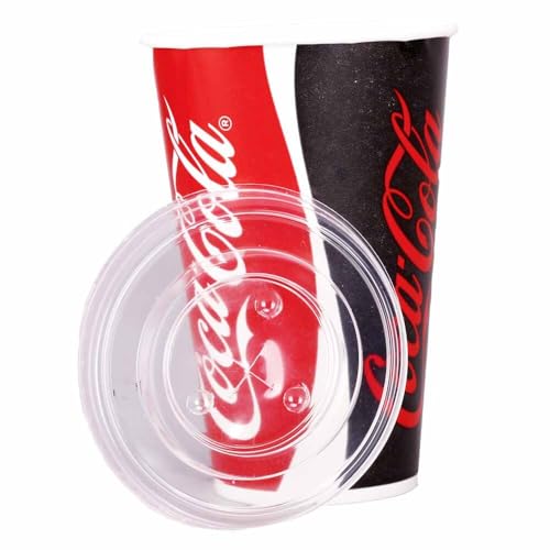 Kreuzschlitzdeckel "Coca Cola", PS, transparent, für 300 ml Becher, 100 Stück von Wertpack