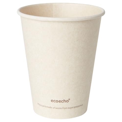 Wertpack Coffee to go Becher Bagasse Sweet 200 ml natur mit Neutraldruck, 50 Stück von Wertpack