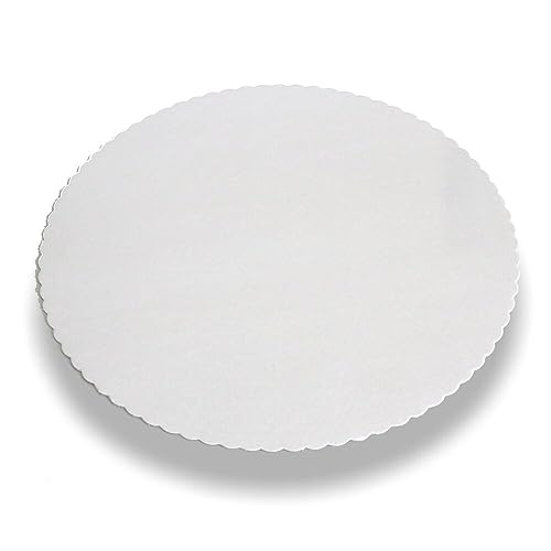 Tortenunterlagen in weiß, rund, 32cm Durchmesser, unbeschichtet und gezackt, 100 Stück von Wertpack