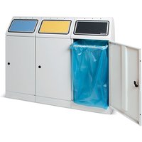 stumpf® Wertstoffsammler, 3x 70 Liter, mit Flügeltür und Abfallsackhalterung von stumpf®