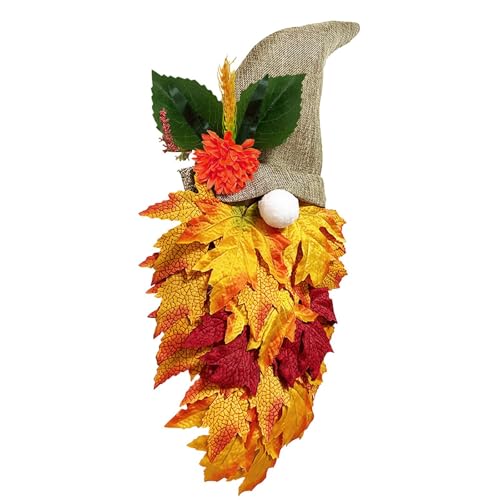 Türkranz Herbstkranz Herbstdeko Autumn Türdeko Deko Herbstkränze Fall Wreath für Haustür Outdoor Tisch Außen Rattan Ahornblatt Türkranz Herbstdeko für Erntedankfest (026, One Size) von Wesaloes