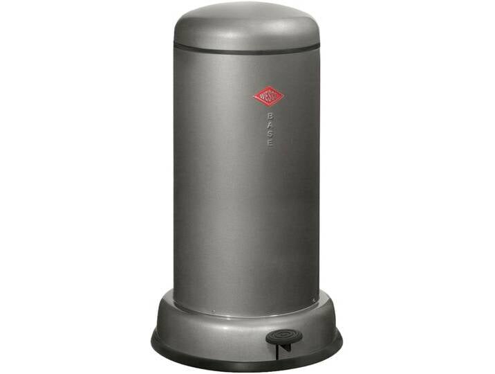 Mülleimer WESCO Baseboy , grau (graphit), B:36,2cm H:63,5cm T:36,2cm, Stahlblech, Mülleimer, Abfallsammler mit Dämpfer + Dämpferhalterung 20 Liter von Wesco